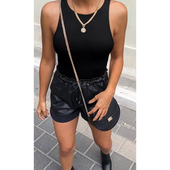 REORIA Butsmooth Women Basic Sexy Sleeveless Racer Back Halter Neck Bodysuit XS - Picture 6 of 6